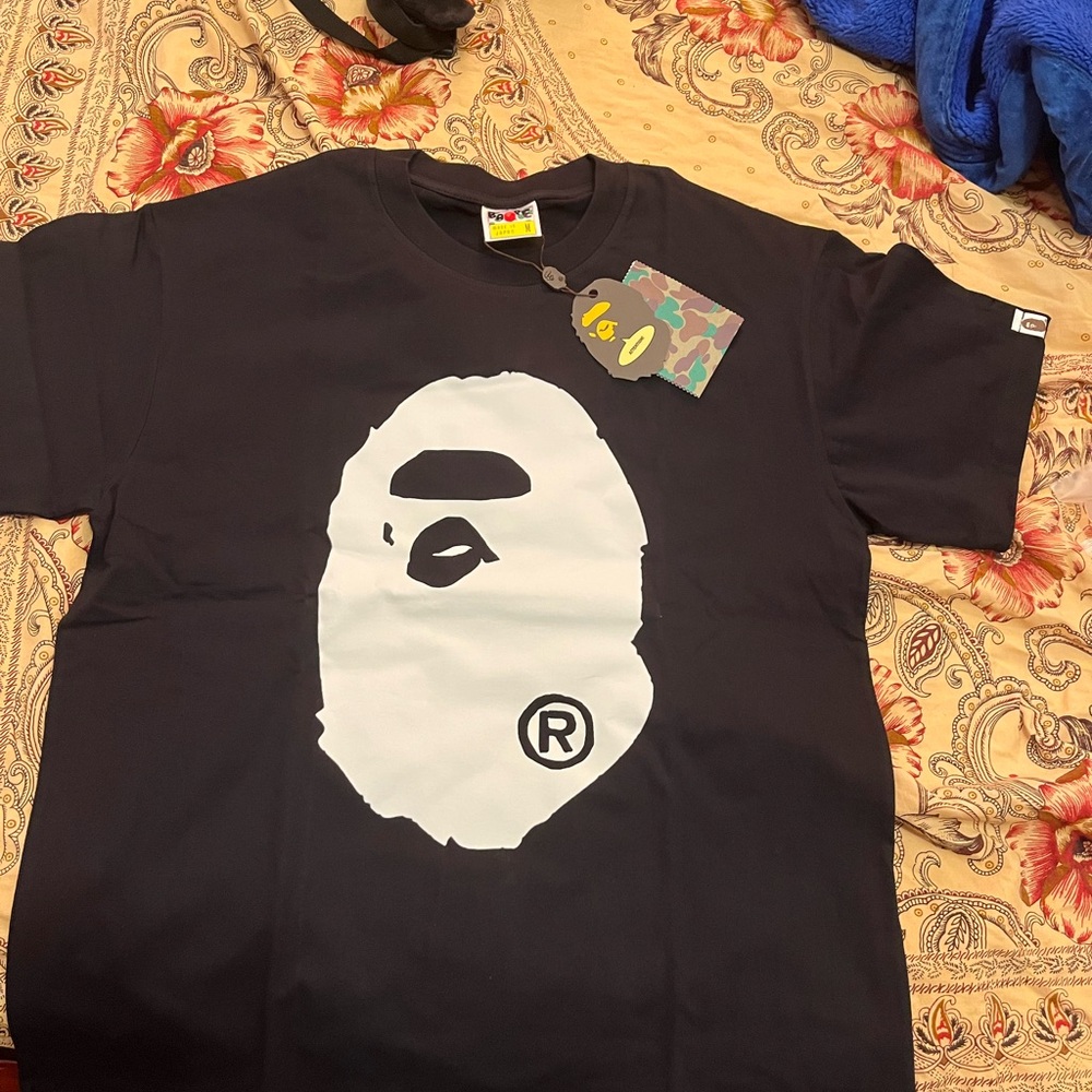 Bape Black T-Shirt with ape on front